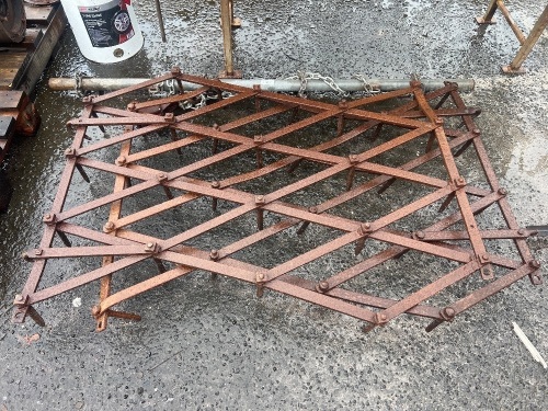 Rusty Flexible Harrow with Galvanised Towing Hitch