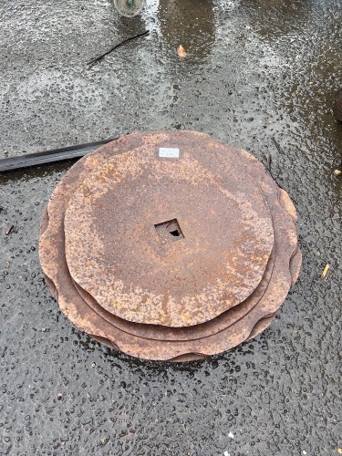 Stack of Rusty Ploughing Discs