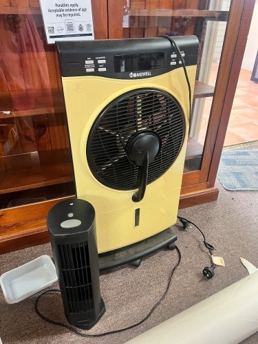 Two Fans Including Homewell Evaporative Cooler