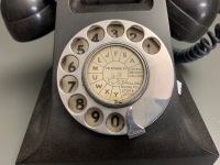 1960's Black Bakelite Rotary Dial PhoneÃ‚Â  with Original Number Disc - 2