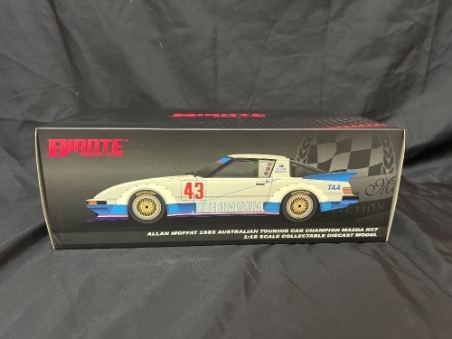 1983 Mazda RX7 # 43 Allan Moffat - Winner ATCC - 0148/2000 - Biante BNA0003 - Certificate Signed Allan Moffat; (w/ stickers)