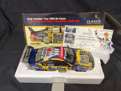 2005 Ford Falcon BA XR8 # 888 C.Lowndes - Betta Electrical - Inaugural Win ATCC - 1486/2200 - Classic Car 18208 - Certificate Signed Craig Lowndes [In Garth Tander&rsquo;s 18346 Box]
