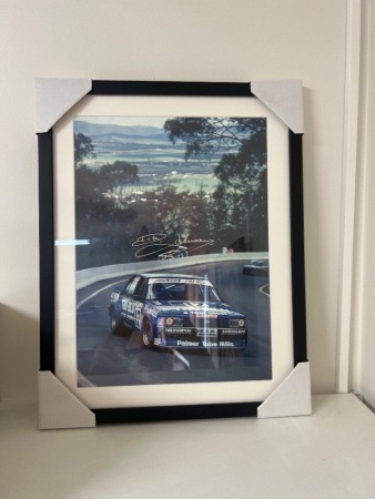 Signed Dick Johnson Ford Falcon XC Bathurst Print &ndash; Framed