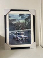 Signed Dick Johnson Ford Falcon XC Bathurst Print &ndash; Framed