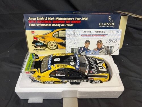 2006 Ford Falcon BA XR8 # 6 Jason Bright/Mark Winterbottom - FPR Winner Sandown - 0081/1000 - Classic Car 18270 - Car Signed Mark Winterbottom; Certificate Signed Jason Bright & Mark Winterbottom