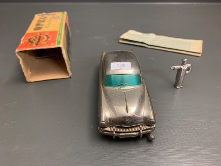 Vintage 1950's Prameta Opel Kapitan 555 Wind Up Die Cast Toy with Original Key, Instructions & Box