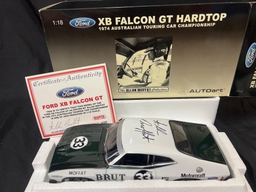 1974 Ford Falcon XB GT # 33 Allan Moffat - BRUT 33 - Winner - ATCC - 2387/4000 - AUTOart 87413 - Car Roof & Certificate Signed Allan Moffat