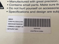 2001 Ford Falcon AU XR8 # 00 Lowndes/Crompton 00 Motorsport Bathurst - 03915/10500 - Biante MB022 - Certificate Signed Craig Lowndes & Neil Crompton; Broken Windscreen Wiper - 6