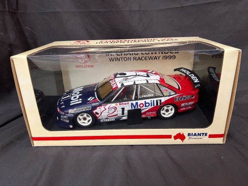 1999 Holden Commodore VT # 1 Craig Lowndes Mobil HRT - Winton Rev - ATCC - 0111 / 2000 - Biante B180402C - Car Roof & Certificate Signed Craig Lowndes
