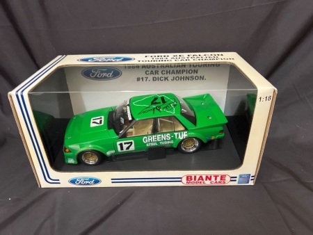 1984 Ford Falcon XE # 17 Dick Johnson Green's Tuf Winner ATCC - 0353 / 3858 - Biante B180301D - Car & Certificate Signed Dick Johnson