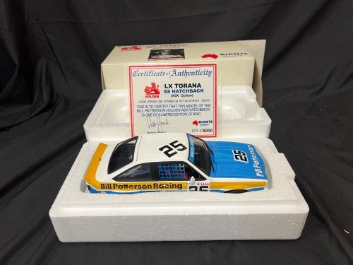 1977 Holden Torana LX A9X SS # 25 Peter & Phil Brock 4th Place Hardie-Ferodo 1000 - 1293 / 6000 - Biante 87761 - Certificate Signed by Peter Brock