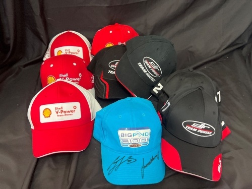 9 x V8 Supercars Motorsport Caps &ndash; Shell V-Power, Team Penske & Signed Bathurst 300
