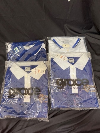 4 x Dick Johnson Racing Team Mates Polo Shirts, Grace Collection, Sizes L, with Original Tags and Packaging