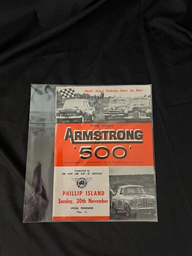 1960 Armstrong 500 Phillip Island Race Programme