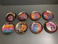 8 Laurel Burch 'Friendly Felines' Wall Plates