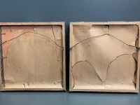 Collection of 3 Antique Ceramic Pot Lids - 2 Framed - 3