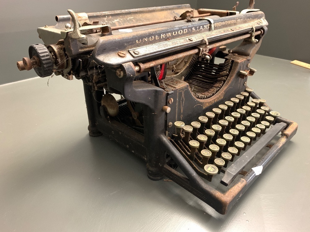 Vintage Underwood Typewriter 2 Old Tin Cash Boxes