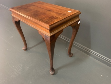 Vintage Walnut Side Table / Stand on Cabriole Legs