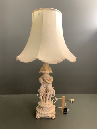 Vintage Carved Cherubic Table Lamp