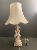 Vintage Carved Cherubic Table Lamp - 3