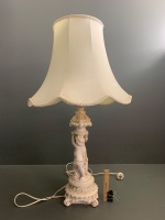 Vintage Carved Cherubic Table Lamp - 4