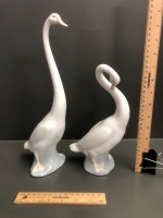 2 x NAO Long Necked Ceramic Geese