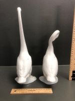 2 x NAO Long Necked Ceramic Geese - 4