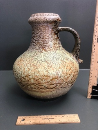 Mid Century Scheurich W.German Pottery Lava Glazed Single Handled Vase