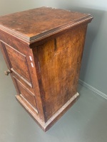 Antique French Pot Cupboard with Burr Walnut Veneer & Fielded Panel Door - 3