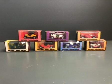 Asstd Collection of 7 Boxed Matchbox Models of Yesteryear