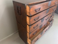 Large Antique Japanese Paulownia Wood Clothes Storage Chest form Sendai. Edo Period 1603-1868 with Original Iron Fittings - 3