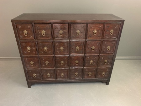 24 Drawer Chinese Apothecary Cabinet withÂ  Brass Fittings