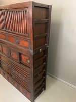 Large Japanese Merchants Cabinet - Mid Meiji Period from Kyoto - Elm, Cedar and Paulownia Woods - 2