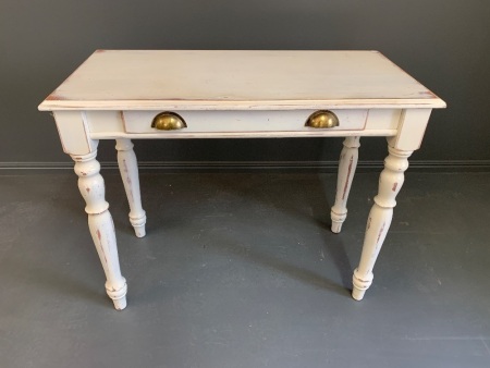 Shabby Painted Single Drawer Side Table/Desk