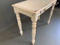 Shabby Painted Single Drawer Side Table/Desk - 3