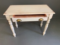 Shabby Painted Single Drawer Side Table/Desk - 4