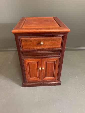 Heavy Contemporary Chinese Rosewood Bedside Table with Secret Drawer