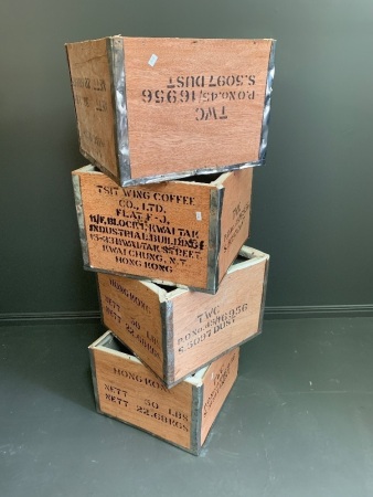 4 x Timber Half Coffee Chests from Hong Kong Film Set