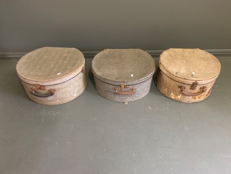 3 x Vintage Hat Boxes