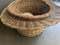 Large Antique English Wicker Fishing Basket inc. Net and Modern Float in Net - 3