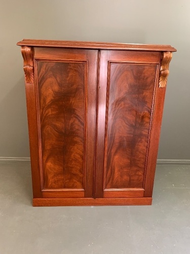 Contemporary Flame Mahogany Cupboard/Drinks Cabinet