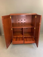 Contemporary Flame Mahogany Cupboard/Drinks Cabinet - 3