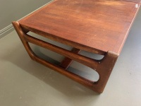 Mid Century Danish Teak Coffee Table with 3 Part Top - 3