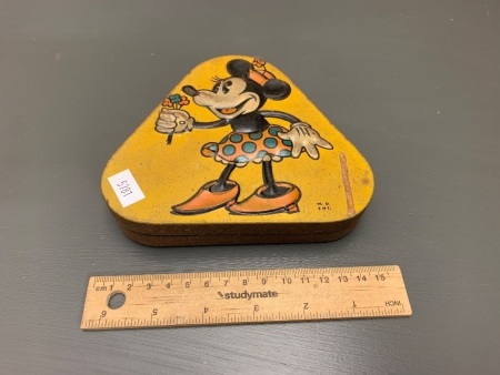 Vintage Walt Disney Minnie Mouse Triangular Tin