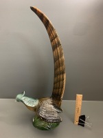 Large Ceramic Lyre Style Bird - 3