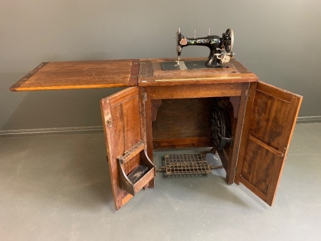Vintage Australian Made Bebarfald Bureau - Sewing Machine with Writing Desk