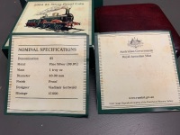 2004 $5 Silver Proof Coin from Royal Australian Mint - 150 Years of Steam Railways in Australia - MIB - 4