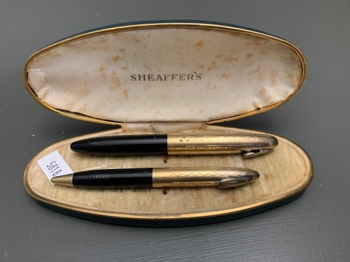 Vintage Boxed Set Sheaffer's Gold Nib Fountain Pen & Propelling Pencil