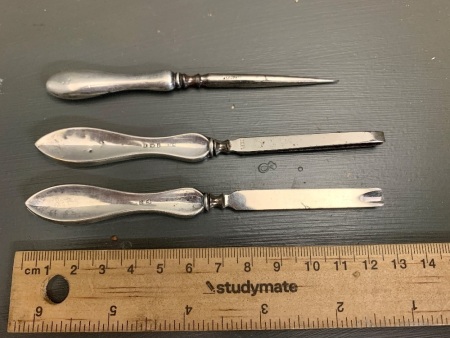 3 Antique Sterling Silver Manicure Tools