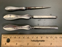 3 Antique Sterling Silver Manicure Tools - 2